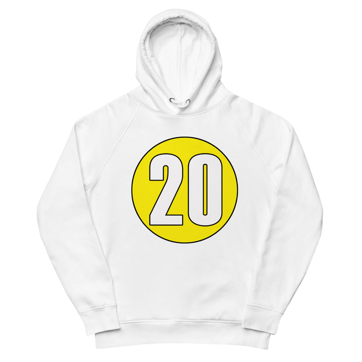 Unisex pullover hoodie: White on Yellow 20