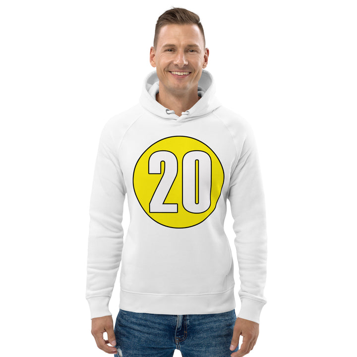 Unisex pullover hoodie: White on Yellow 20