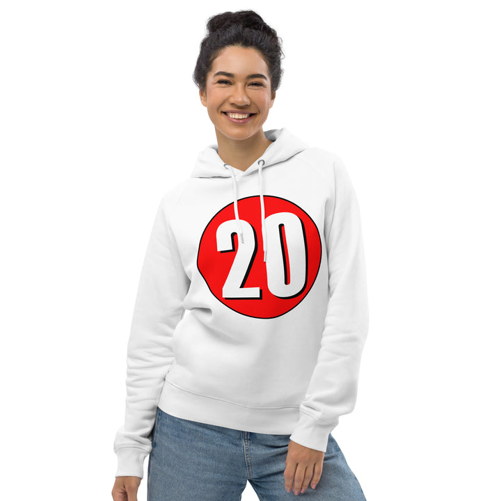 Unisex pullover hoodie: White on Red 20