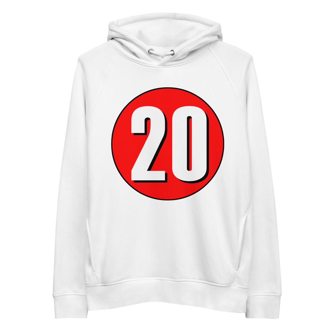 Unisex pullover hoodie: White on Red 20