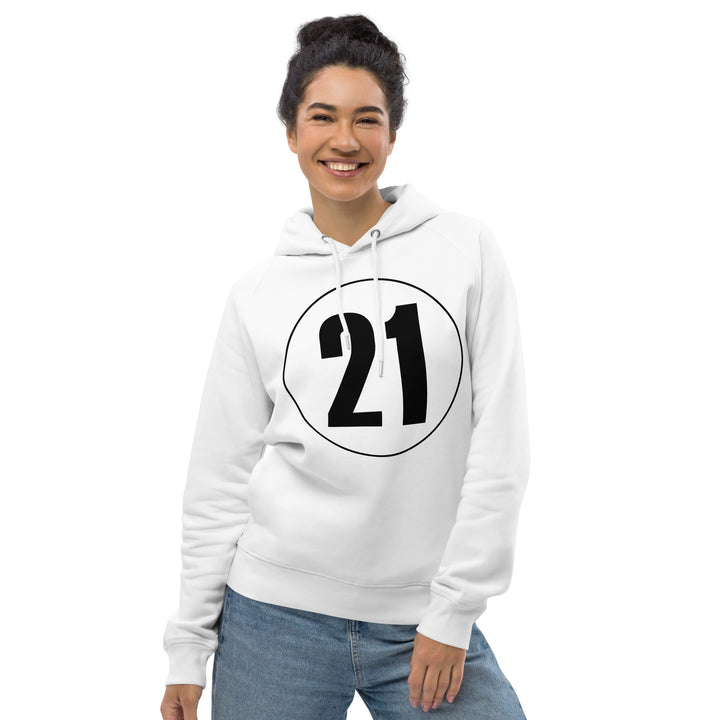 Unisex pullover hoodie: Black on White 21