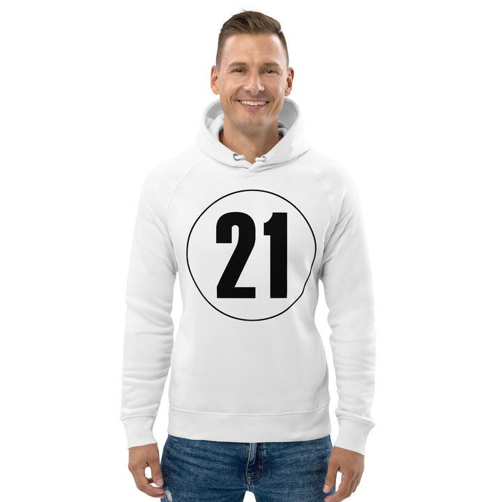 Unisex pullover hoodie: Black on White 21