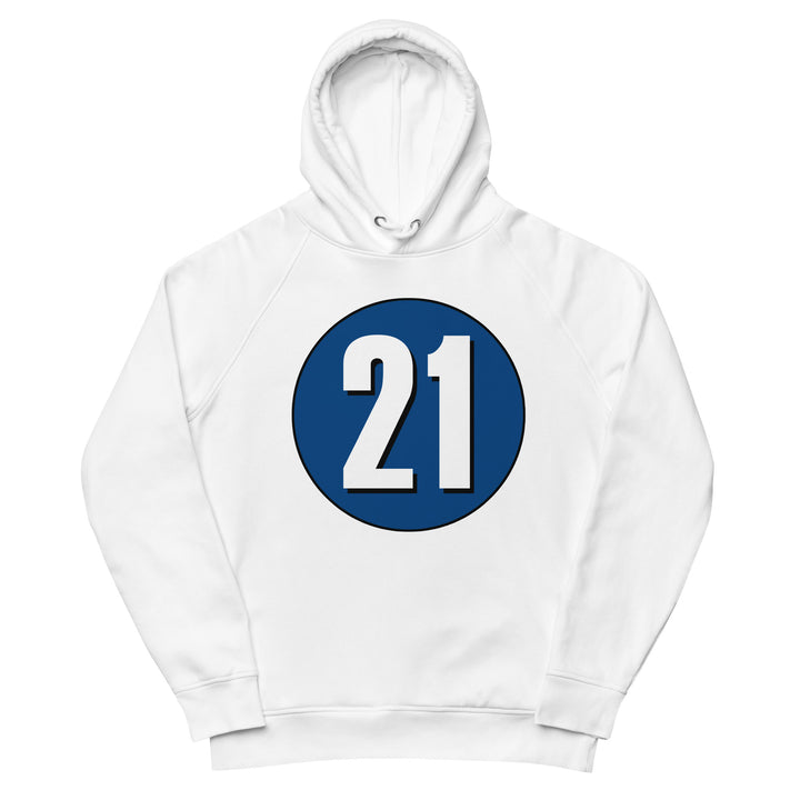 Unisex pullover hoodie: White on Navy Blue 21