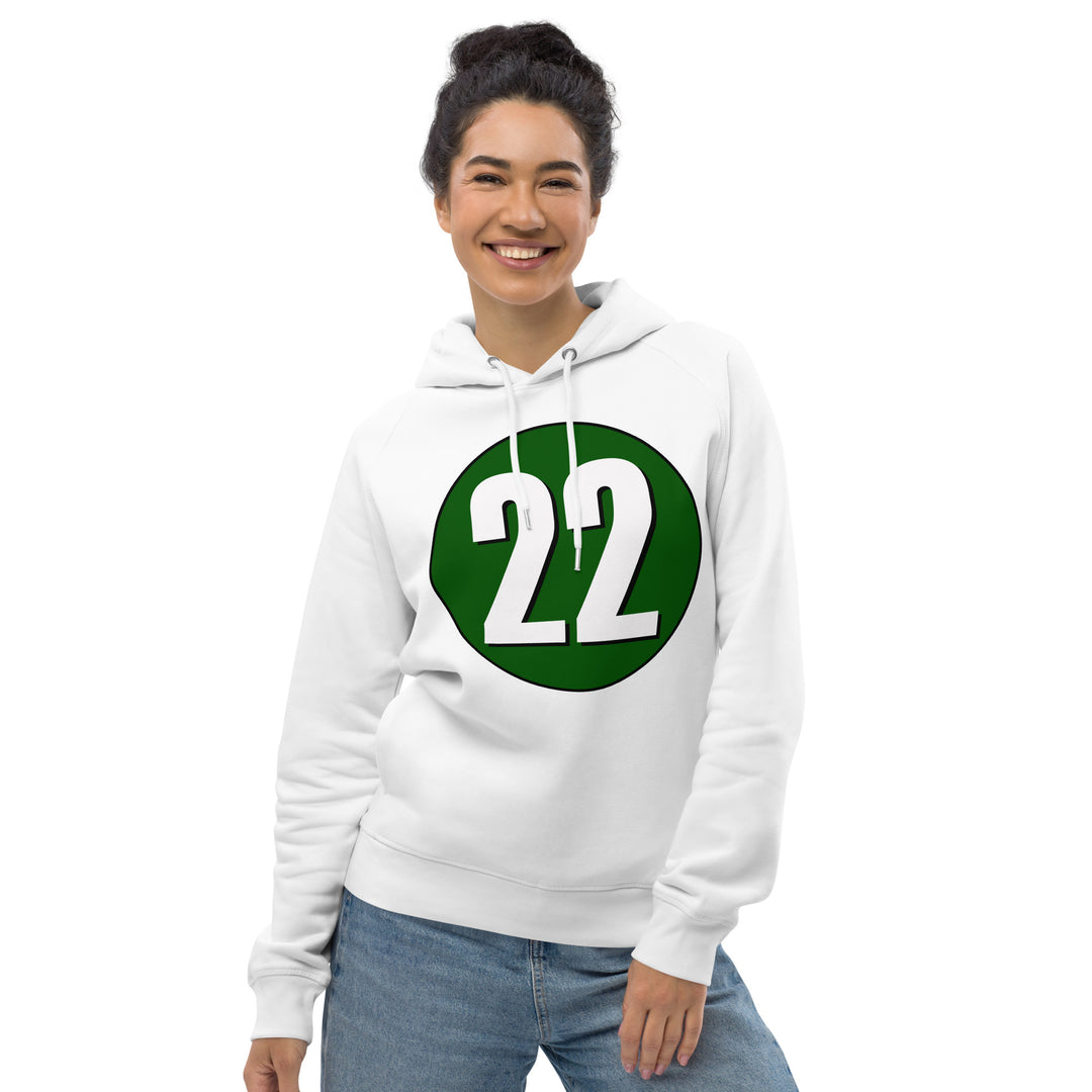 Unisex pullover hoodie: White on Hunter Green 22