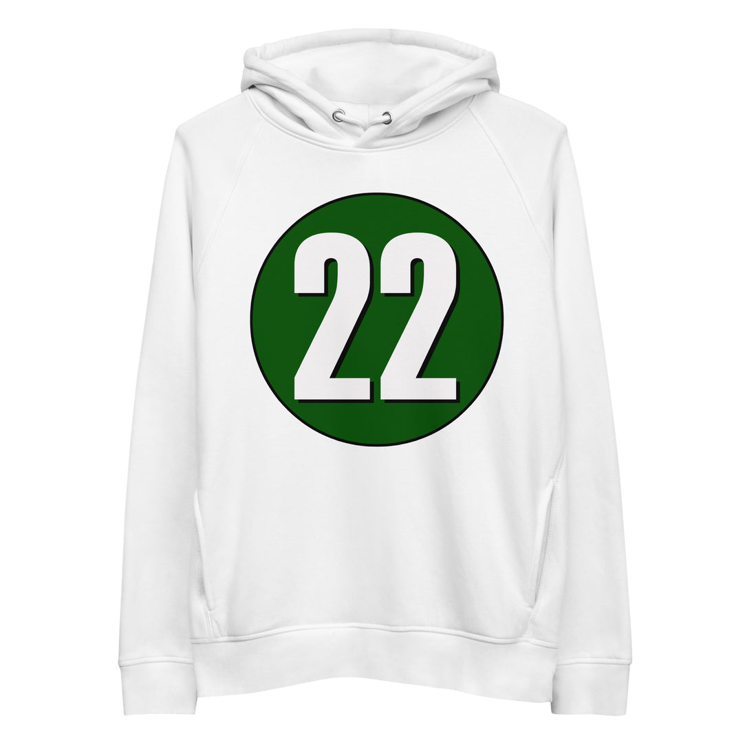 Unisex pullover hoodie: White on Hunter Green 22