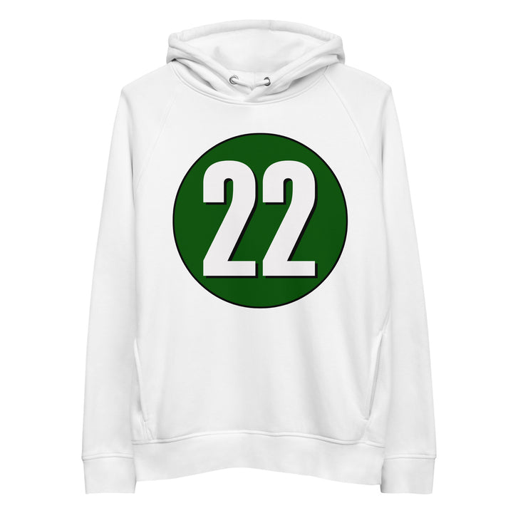 Unisex pullover hoodie: White on Hunter Green 22