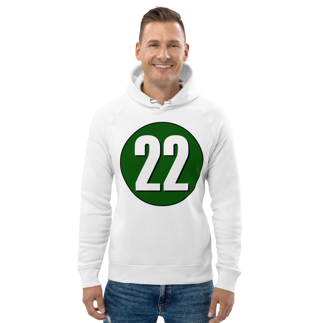 Unisex pullover hoodie: White on Hunter Green 22