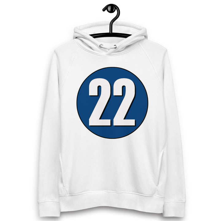 Unisex pullover hoodie: White on Navy Blue 22