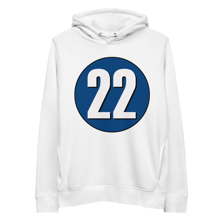 Unisex pullover hoodie: White on Navy Blue 22