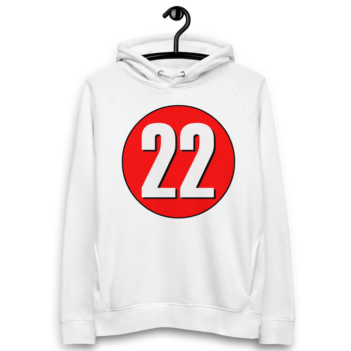 Unisex pullover hoodie: White on Red 22