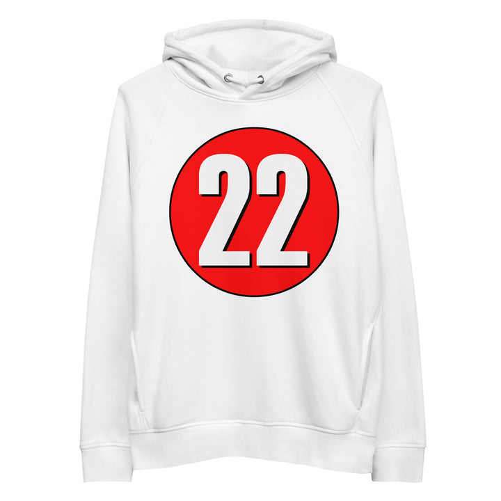 Unisex pullover hoodie: White on Red 22