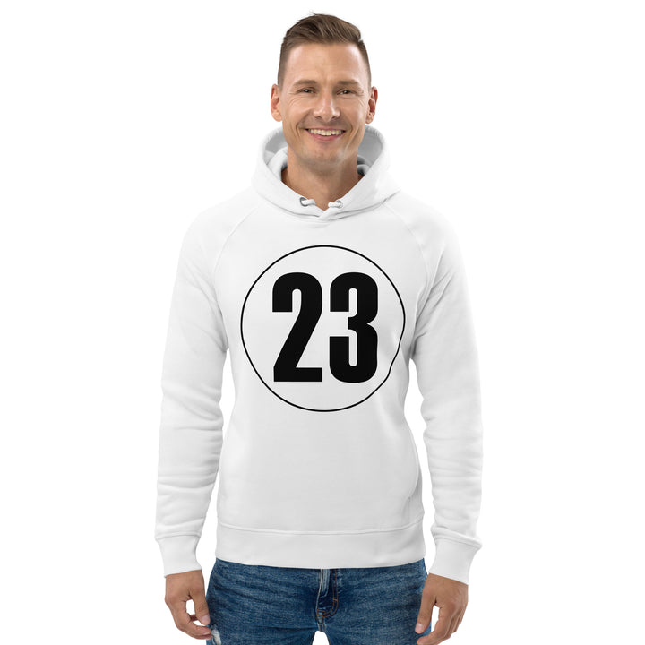 Unisex pullover hoodie: Black on White 23