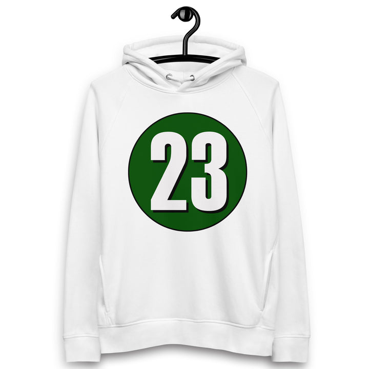 Unisex pullover hoodie: White on Hunter Green 23