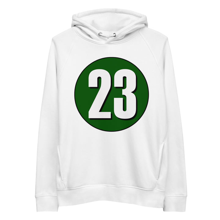 Unisex pullover hoodie: White on Hunter Green 23