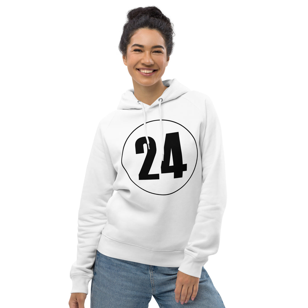 Unisex pullover hoodie: Black on White 24