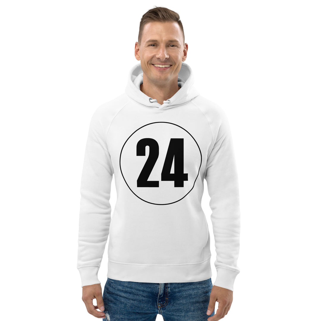 Unisex pullover hoodie: Black on White 24