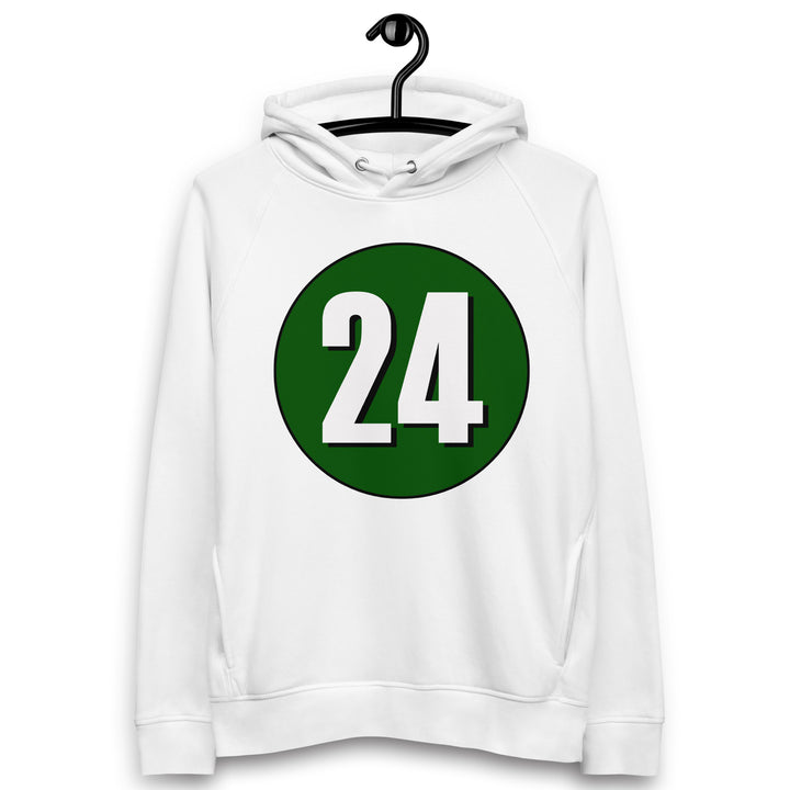 Unisex pullover hoodie: White on Hunter Green 24