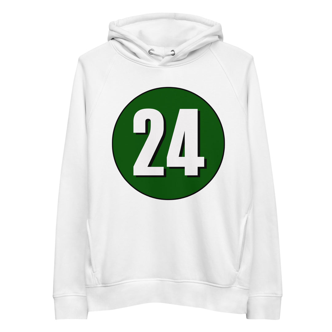 Unisex pullover hoodie: White on Hunter Green 24