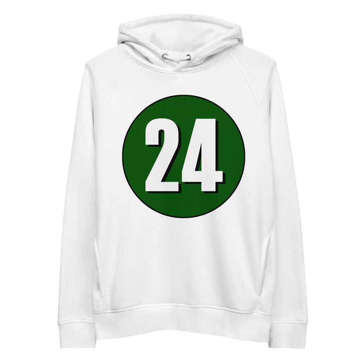 Unisex pullover hoodie: White on Hunter Green 24