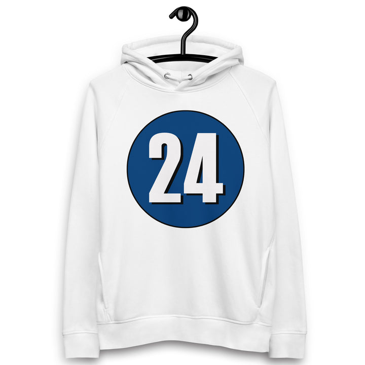 Unisex pullover hoodie: White on Navy Blue 24