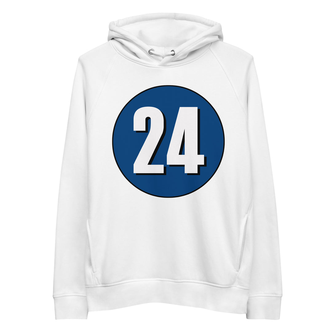 Unisex pullover hoodie: White on Navy Blue 24