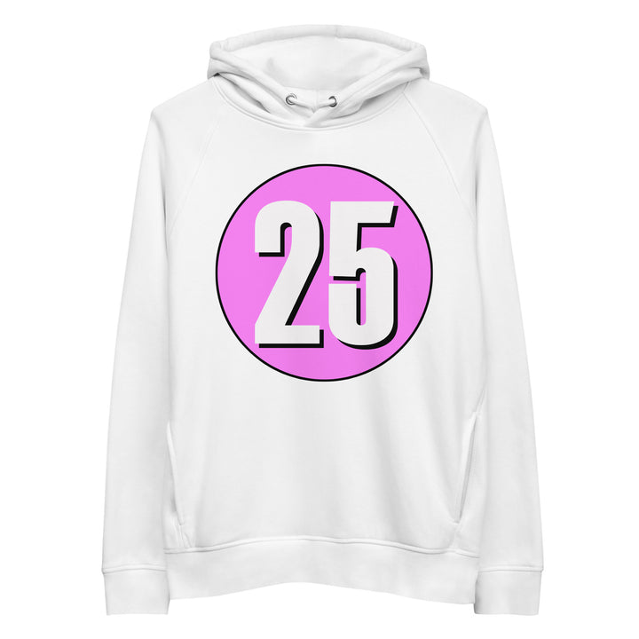 Unisex pullover hoodie: White on Pink 25