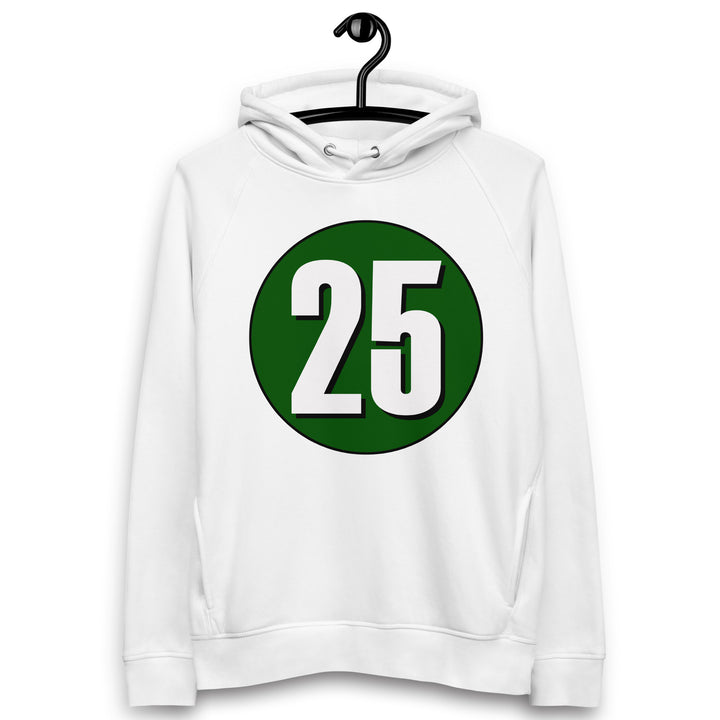 Unisex pullover hoodie: White on Hunter Green 25