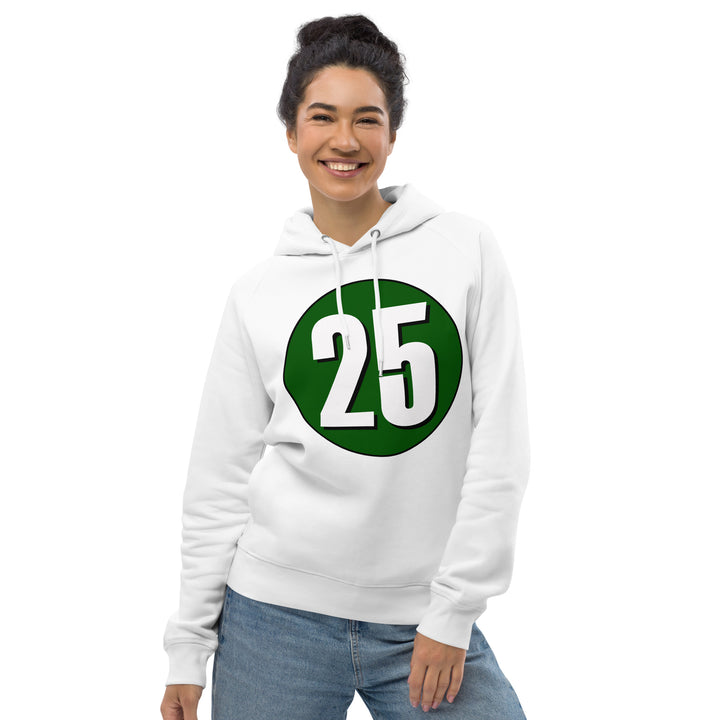 Unisex pullover hoodie: White on Hunter Green 25