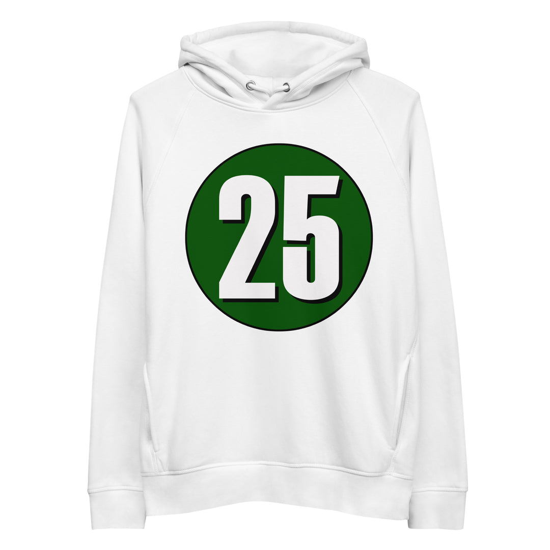 Unisex pullover hoodie: White on Hunter Green 25