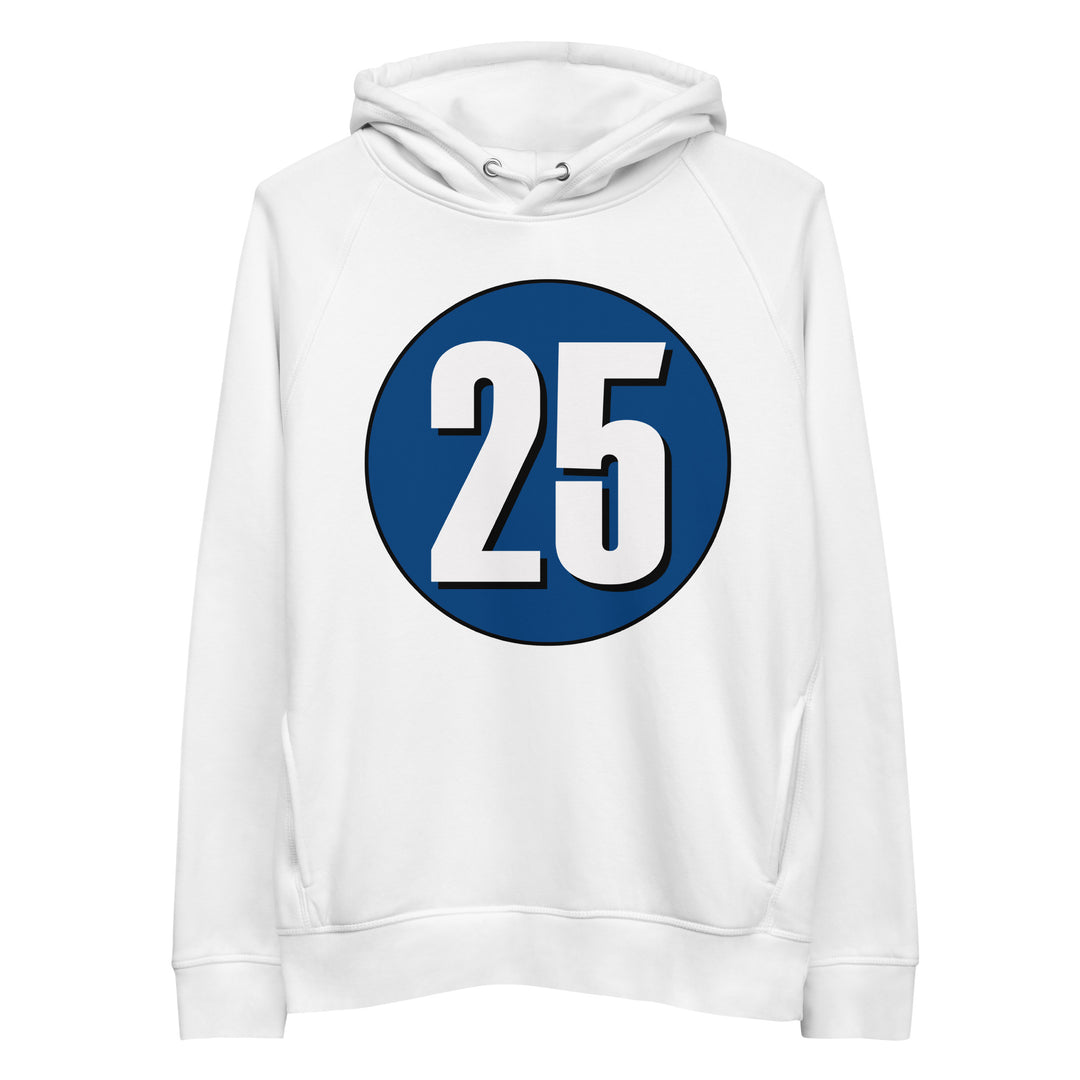 Unisex pullover hoodie: White on Navy Blue 25