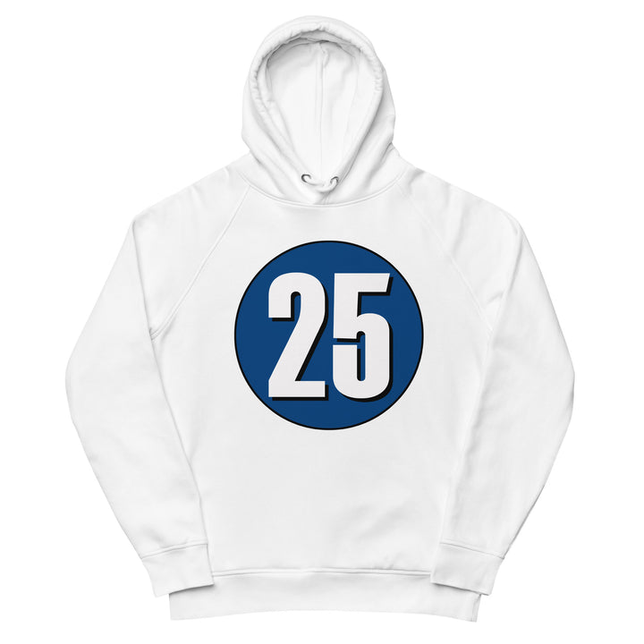 Unisex pullover hoodie: White on Navy Blue 25