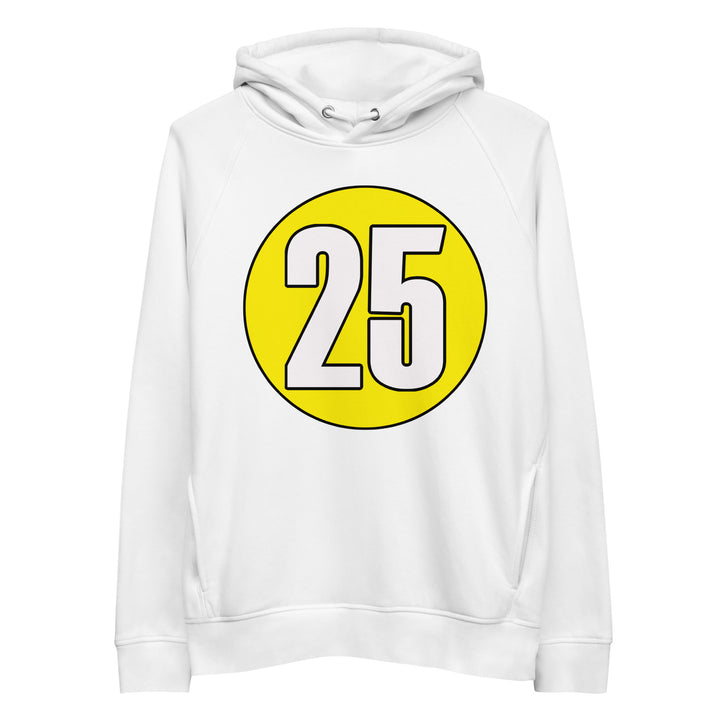 Unisex pullover hoodie: White on Yellow 25