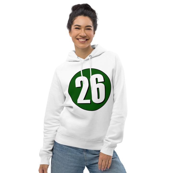 Unisex pullover hoodie: White on Hunter Green 26