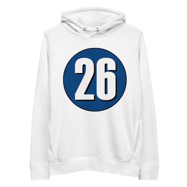 Unisex pullover hoodie: White on Navy Blue 26