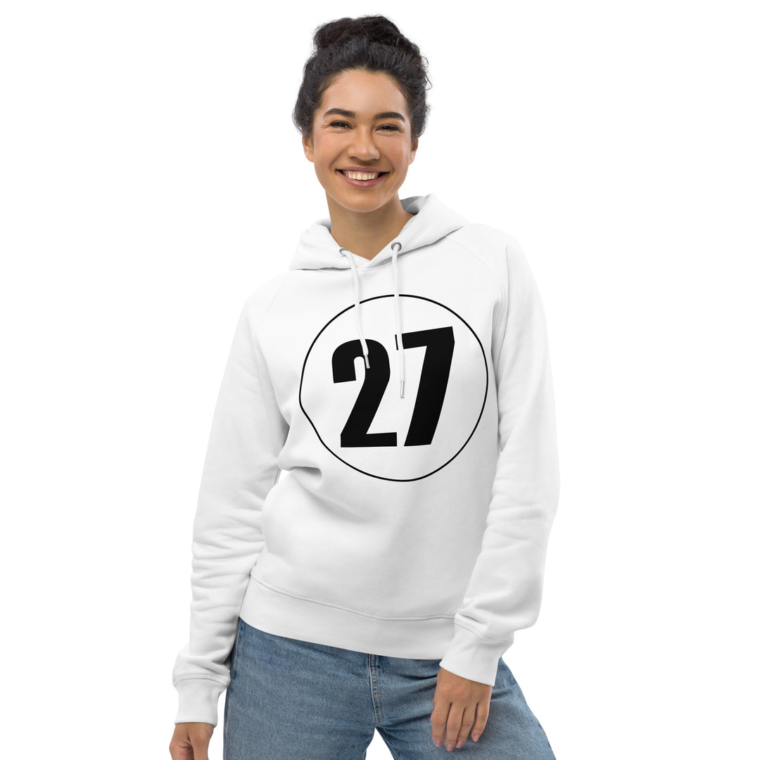 Unisex pullover hoodie: Black on White 27