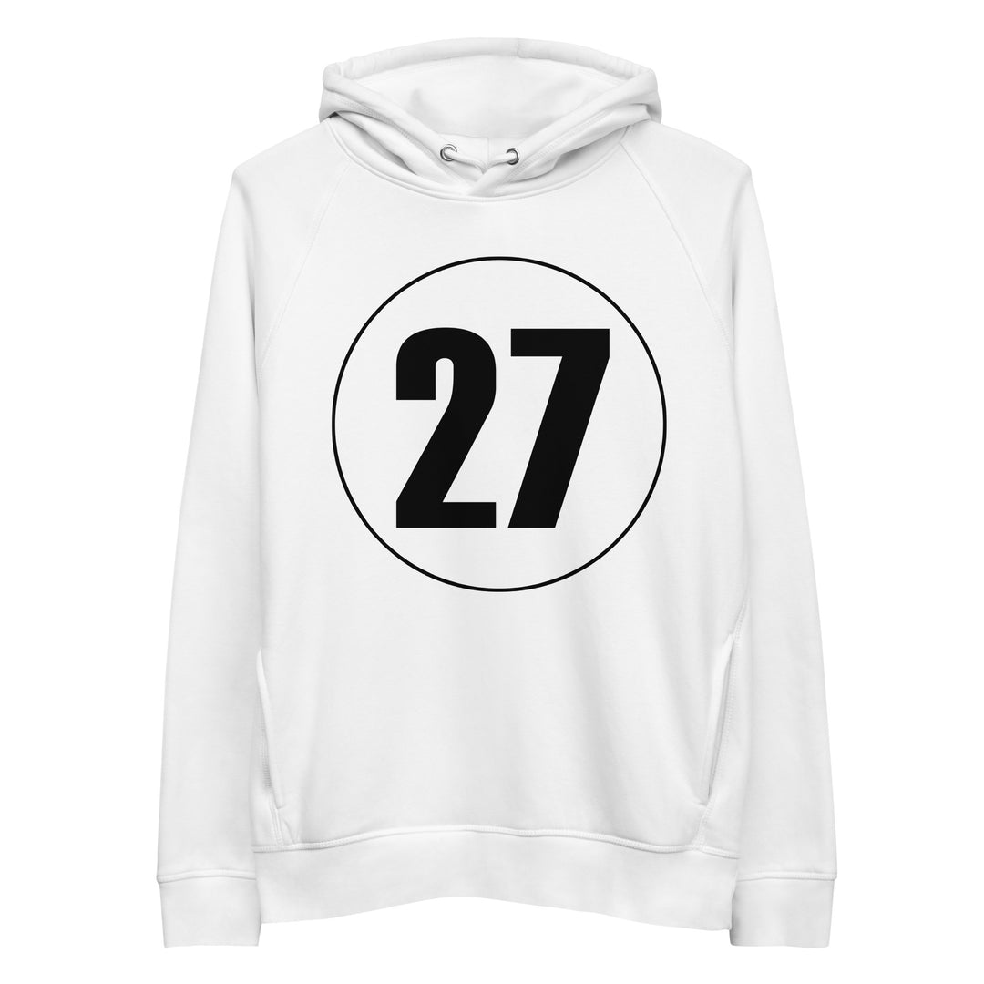 Unisex pullover hoodie: Black on White 27