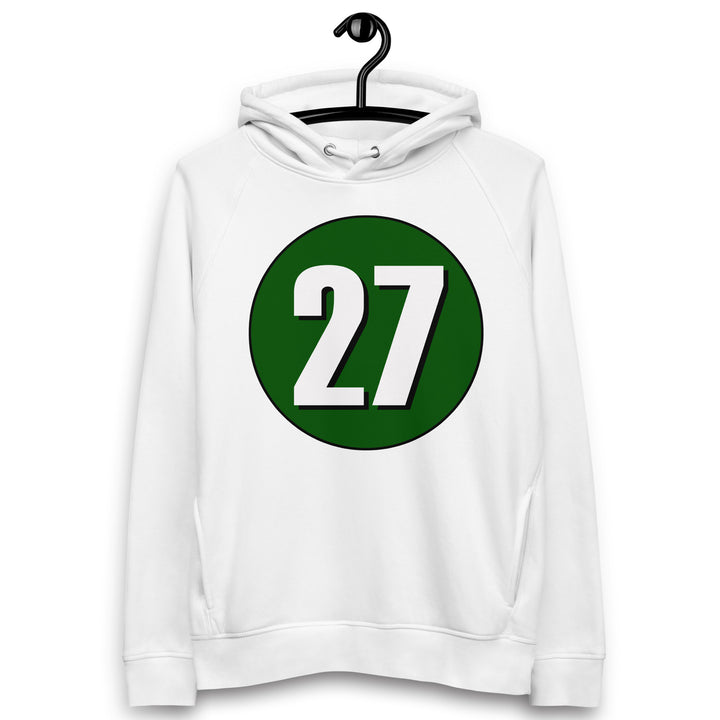 Unisex pullover hoodie: White on Hunter Green 27