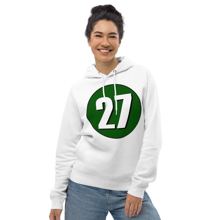 Unisex pullover hoodie: White on Hunter Green 27