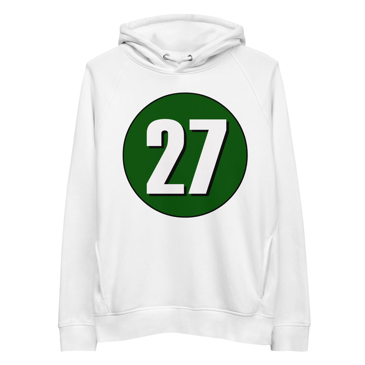 Unisex pullover hoodie: White on Hunter Green 27