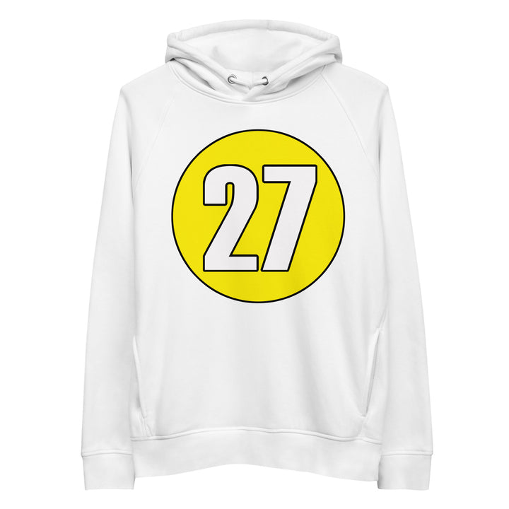 Unisex pullover hoodie: White on Yellow 27