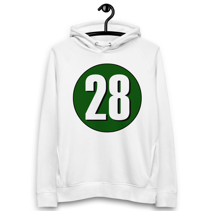 Unisex pullover hoodie: White on Hunter Green 28