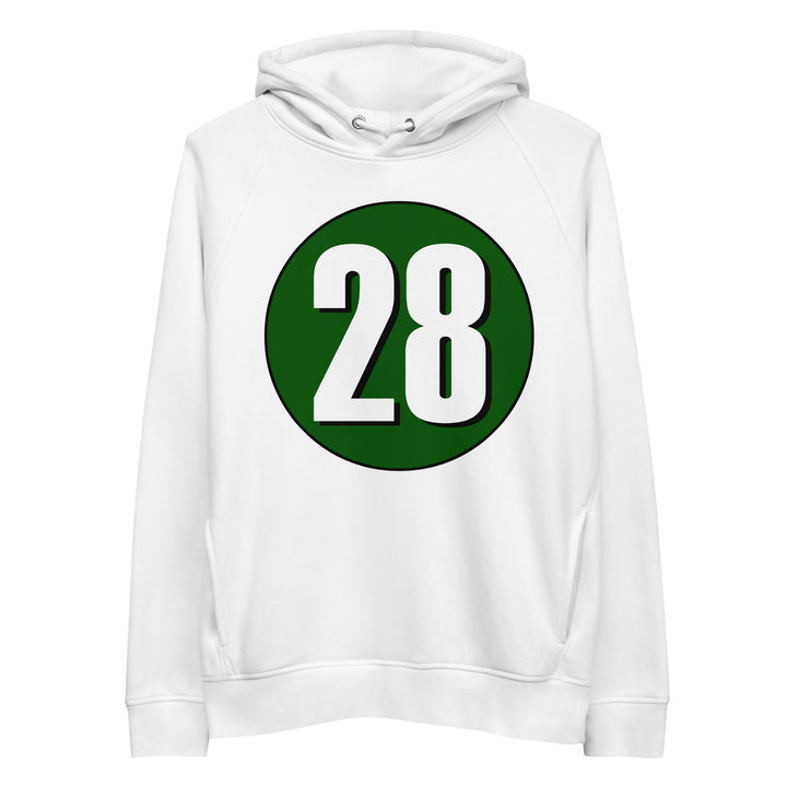 Unisex pullover hoodie: White on Hunter Green 28