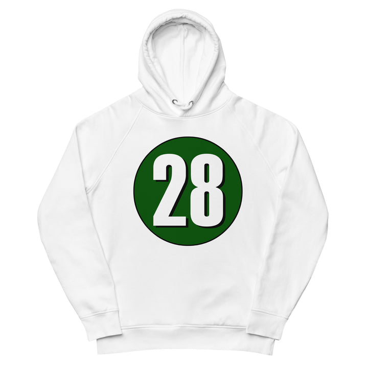 Unisex pullover hoodie: White on Hunter Green 28