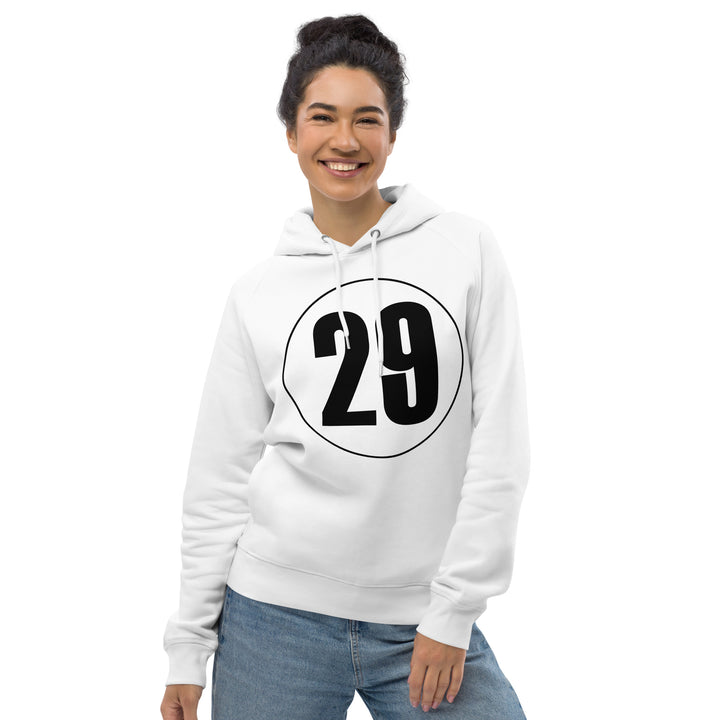 Unisex pullover hoodie: Black on White 29