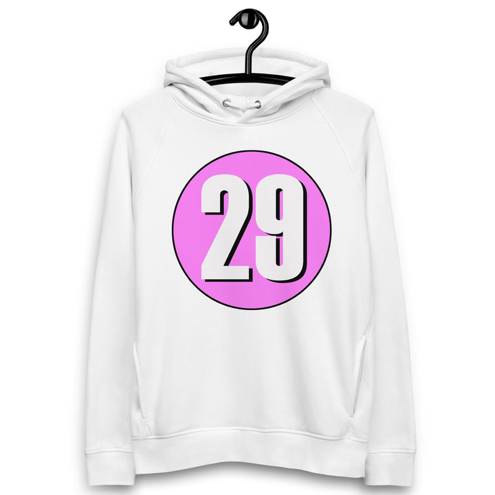 Unisex pullover hoodie: White on Pink 29