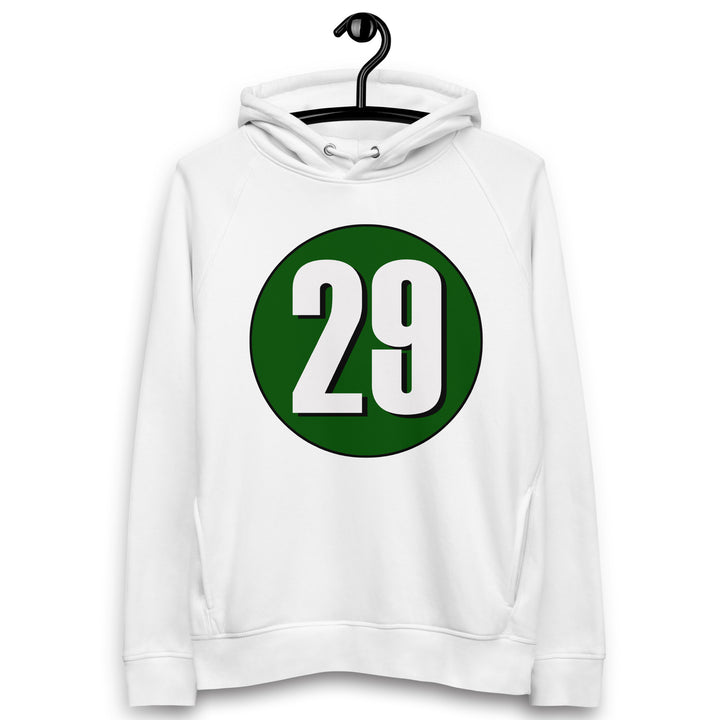 Unisex pullover hoodie: White on Hunter Green 29