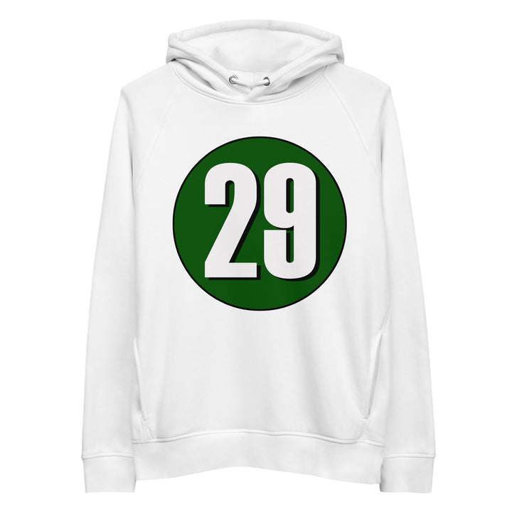 Unisex pullover hoodie: White on Hunter Green 29