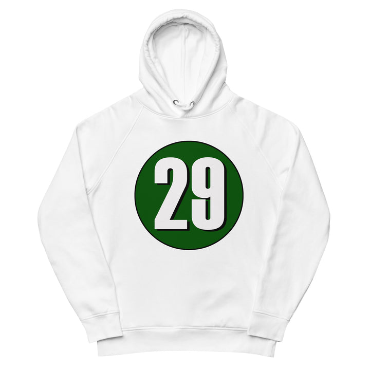 Unisex pullover hoodie: White on Hunter Green 29