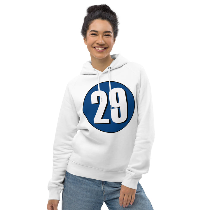 Unisex pullover hoodie: White on Navy Blue 29