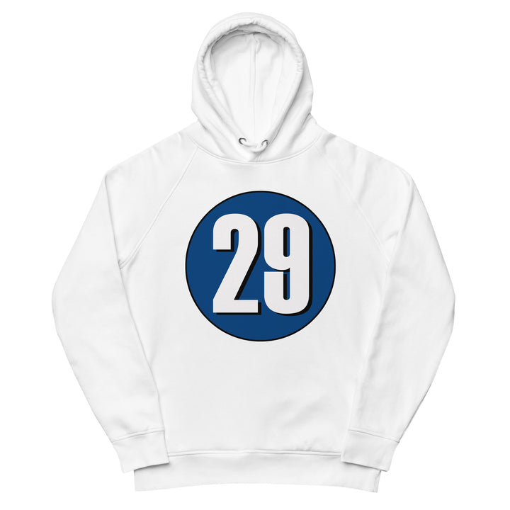 Unisex pullover hoodie: White on Navy Blue 29